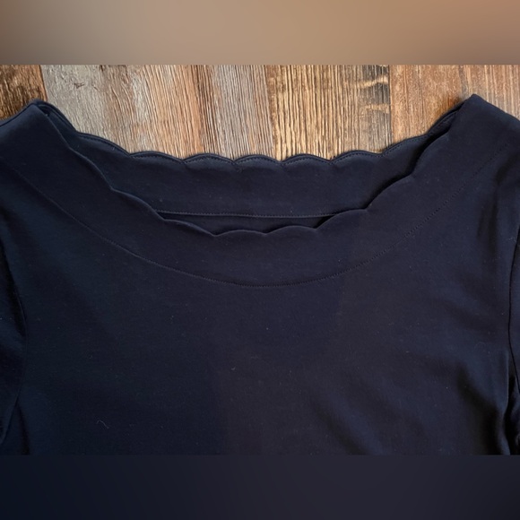 Talbots Navy Short Sleeve Tee - Picture 2 of 8